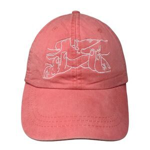 Adams Slideback Hat Pink One Size Embroidered Errybodyeats Leather Strap